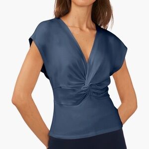 Halogen Deep Blue V-Neck Top
